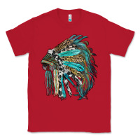 Red indian feather headdress with western  patterns Classic Tee - RanaPortraitStore
