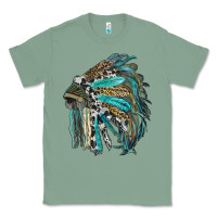 Sage indian feather headdress with western  patterns Classic Tee - RanaPortraitStore
