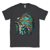 Smoke indian feather headdress with western  patterns Classic Tee - RanaPortraitStore