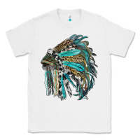 White indian feather headdress with western  patterns Classic Tee - RanaPortraitStore