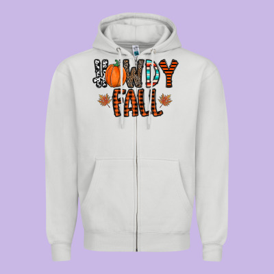 Howdy Fall Zipper Hoodie Designed By Cowhidedigitalart