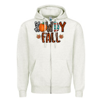 Oatmeal Heather howdy fall Zipper Hoodie - CowhideDigitalArt