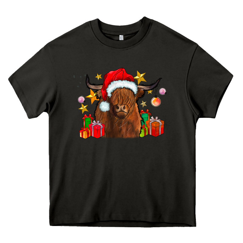 Festive Highland Cow Heavy Core Tee by CowhideDigitalArt | Teevron