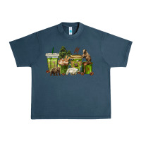 Midnight Navy bear coffee cups Urban Heavy Tee - texasbilliewilder