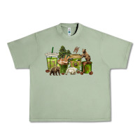 Oil Green bear coffee cups Urban Heavy Tee - texasbilliewilder