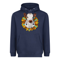 Navy sunflower heifer Heavyweight Hoodie - JahusDesignShop