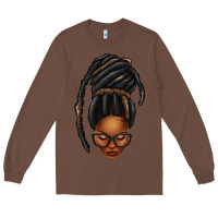 Chestnut afro woman faux jumbo locs Long Sleeve Tee - texasbilliewilder