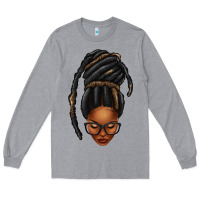 Heather Grey afro woman faux jumbo locs Long Sleeve Tee - texasbilliewilder