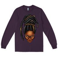 Plum afro woman faux jumbo locs Long Sleeve Tee - texasbilliewilder