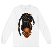 Afro Woman Faux Jumbo Locs Long Sleeve Tee | Teevron