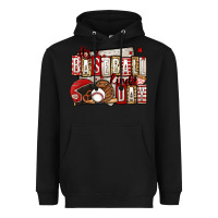 Black it's a baseball kinda day Heavyweight Hoodie - Jasminsmagicworld