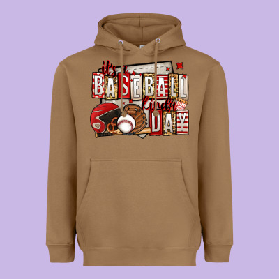 It's A Baseball Kinda Day Heavyweight Hoodie Designed By Jasminsmagicworld