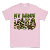 Bubblegum Pink my daddy is my hero army Classic Tee - Zillion Design Studio