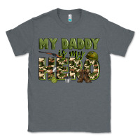 Charcoal Heather my daddy is my hero army Classic Tee - Zillion Design Studio