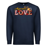 Navy all you need is love Premium Sweatshirt - AdoDesignShop