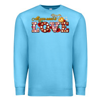 Ocean Blue all you need is love Premium Sweatshirt - AdoDesignShop