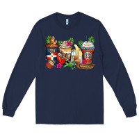 Navy dominican republic coffee cups Long Sleeve Tee - Zillion Design Studio