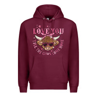 Burgundy love you till the cows come home Premium Hoodie - MaliasSmallBusiness