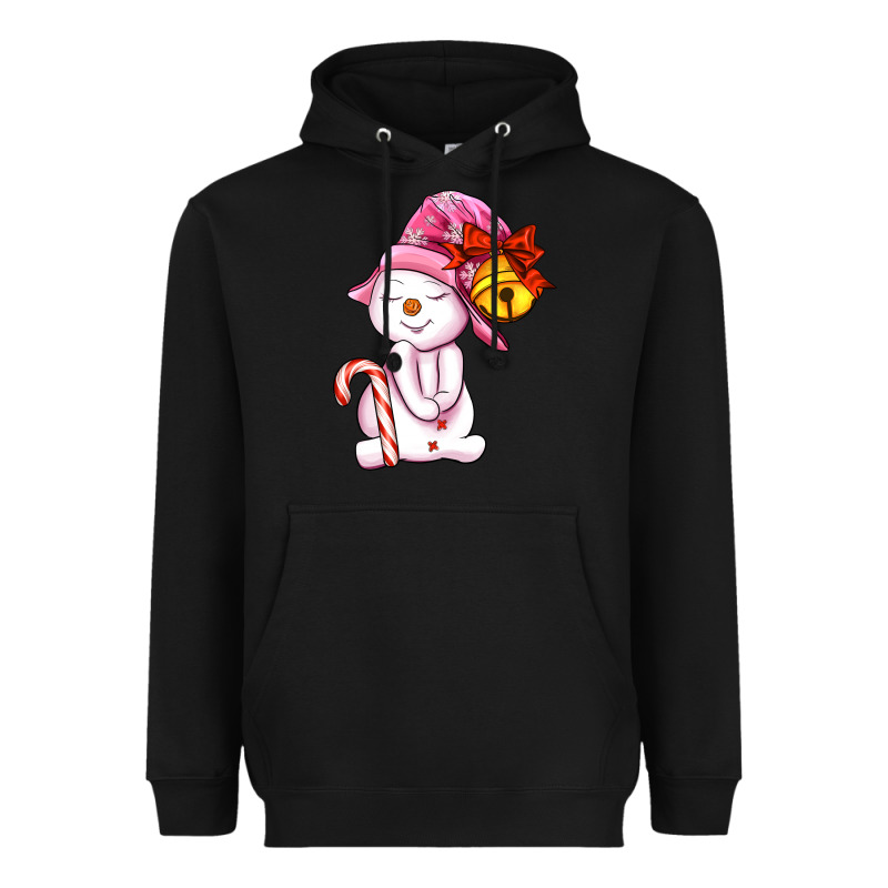 Winter Pink Snowman Heavyweight Hoodie by AdoDesignShop | Teevron