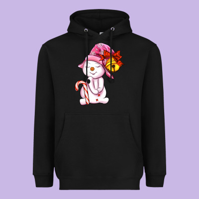 Winter Pink Snowman Heavyweight Hoodie Designed By Adodesignshop