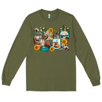 Army Green bull skull coffee cups Long Sleeve Tee - Zillion Design Studio