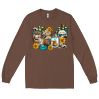 Chestnut bull skull coffee cups Long Sleeve Tee - Zillion Design Studio