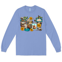 Colony Blue bull skull coffee cups Long Sleeve Tee - Zillion Design Studio