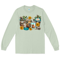 Matcha bull skull coffee cups Long Sleeve Tee - Zillion Design Studio