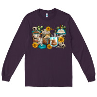 Plum bull skull coffee cups Long Sleeve Tee - Zillion Design Studio