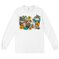 White bull skull coffee cups Long Sleeve Tee - Zillion Design Studio