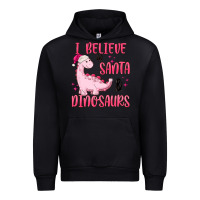 Black i believe in santa & dinosaurs pink Urban Hoodie - MaliasSmallBusiness