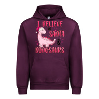 Mauve Wine i believe in santa & dinosaurs pink Urban Hoodie - MaliasSmallBusiness