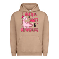 Pigment Burro i believe in santa & dinosaurs pink Urban Hoodie - MaliasSmallBusiness