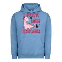 Pigment Pebble Blue i believe in santa & dinosaurs pink Urban Hoodie - MaliasSmallBusiness