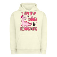 Pigment Pistachio i believe in santa & dinosaurs pink Urban Hoodie - MaliasSmallBusiness
