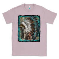 Lilac indian feather headdress with leopard background Classic Tee - RanaPortraitStore
