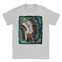Moon Dust indian feather headdress with leopard background Classic Tee - RanaPortraitStore