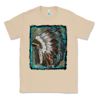 Mushroom indian feather headdress with leopard background Classic Tee - RanaPortraitStore