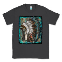 Smoke indian feather headdress with leopard background Classic Tee - RanaPortraitStore