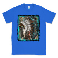 True Royal indian feather headdress with leopard background Classic Tee - RanaPortraitStore