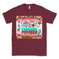 Burgundy coffee gives me teacher powers tumbler Classic Tee - BundleAndBundleShop