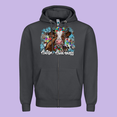 Autism Awareness 2 Zipper Hoodie Designed By Sublimationcraftshop