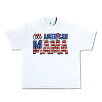 White all american mama zillion Urban Heavy Tee - Zillion Design Studio