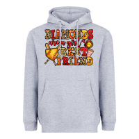 Heather Grey diamonds are a girl's best friend softball Heavyweight Hoodie - Jasminsmagicworld