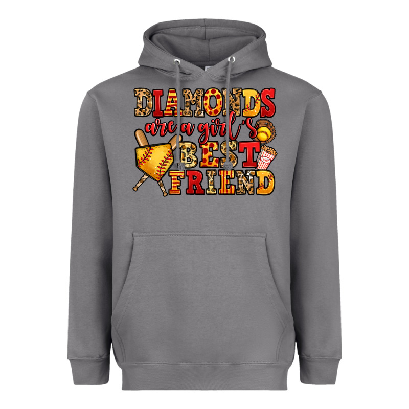 Diamonds Are A Girl's Best Friend Softball Heavyweight Hoodie by Jasminsmagicworld | Teevron