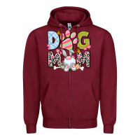 Burgundy Easter Dog Mom Easter Day Zipper Hoodie - Neo Western