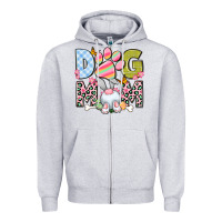Heather Grey Easter Dog Mom Easter Day Zipper Hoodie - Neo Western