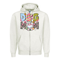 Oatmeal Heather Easter Dog Mom Easter Day Zipper Hoodie - Neo Western