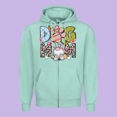 Easter Dog Mom Easter Day Zipper Hoodie Designed By Neo Western
