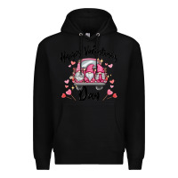 Black happy valentine's day gnome truck Premium Hoodie - MaliasSmallBusiness